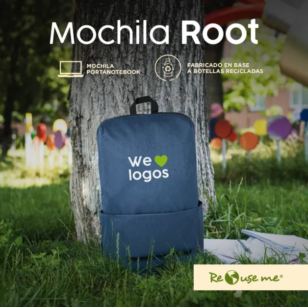 Regalos promocionales en Chile: Mochila Root personalizada, ideal como regalo práctico y duradero para clientes o empleados