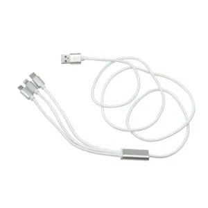 Cable con adaptador MADISON — Producto de plástico — personalizado con impresión de marca corporativa
