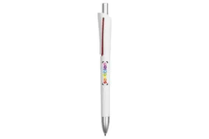 BOLÍGRAFO GOODWELL TINTA AZUL — de plástico color azul — personalizado con impresión de marca corporativa