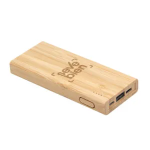 Power bank BAMBPOWER — de plástico — personalizado con impresión de marca corporativa
