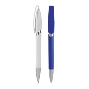 BOLIGRAFO ELF TINTA AZUL — Bolígrafo de plástico color azul — personalizado con impresión de marca corporativa
