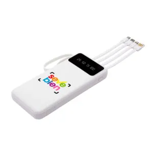 Powerbank Multipuerto Michigan — Producto de plástico — personalizado con impresión de marca corporativa
