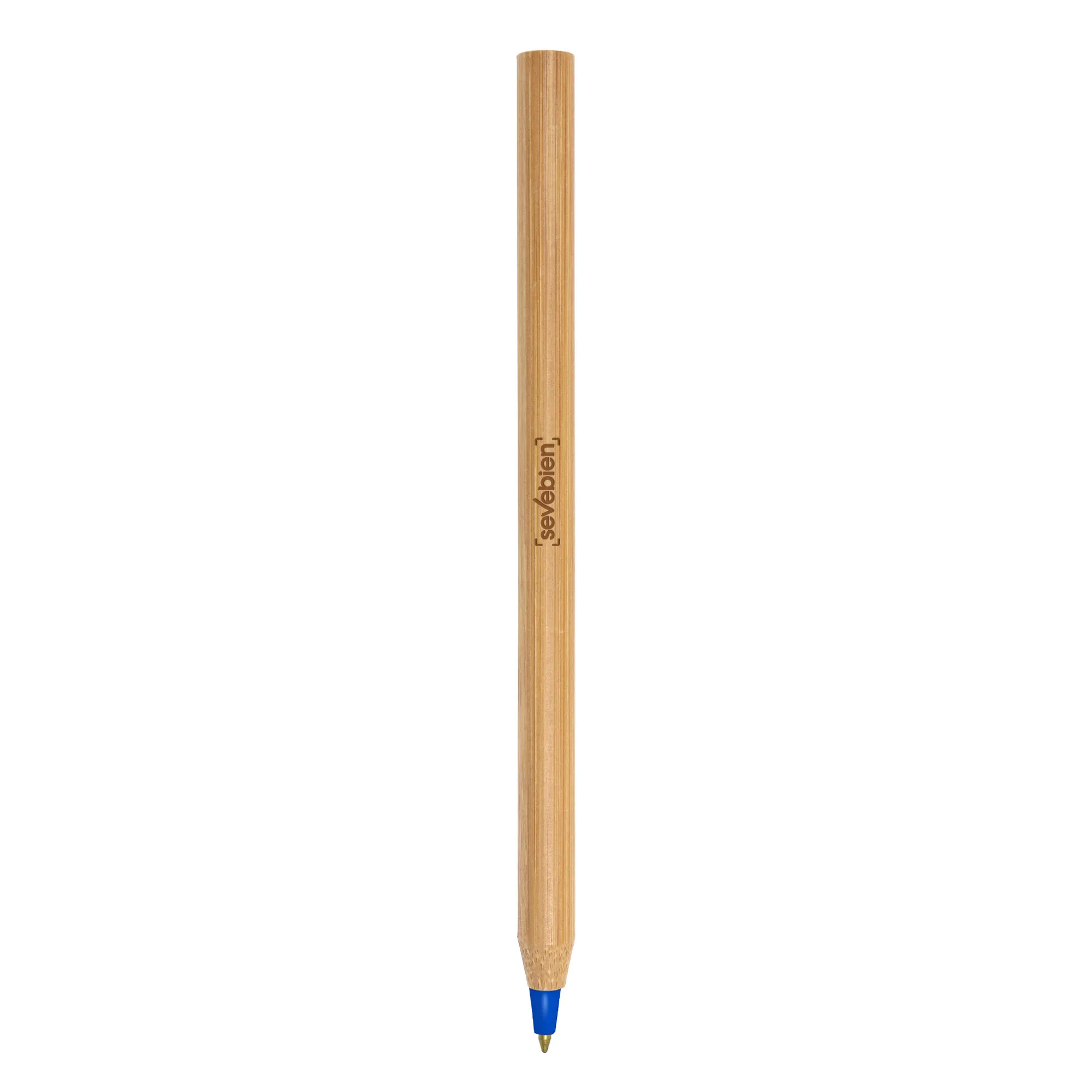 BOLIGRAFO DE BAMBÚ VERYWOOD TINTA AZUL — Bolígrafo de madera color de bambú — personalizado con impresión de marca corpora...