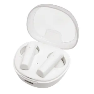 Auriculares bluetooth SHELL — Producto de plástico — personalizado con impresión de marca corporativa