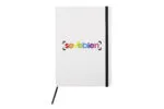 Libreta mediana “White” — de papel — personalizada con impresión de marca corporativa