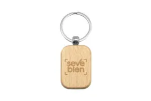 Llavero Lina — de acero inoxidable — personalizado con impresión de marca corporativa