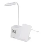 Organizador de escritorio con lámpara MINIOFFICE — Producto de plástico — personalizado con impresión de marca corporativa