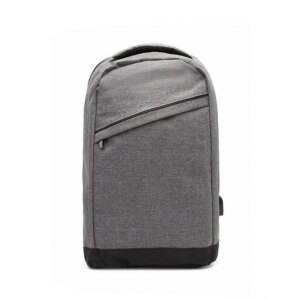 Mochila corporativa gris personalizada con TU LOGO, ideal para empresas – Go Promocionales