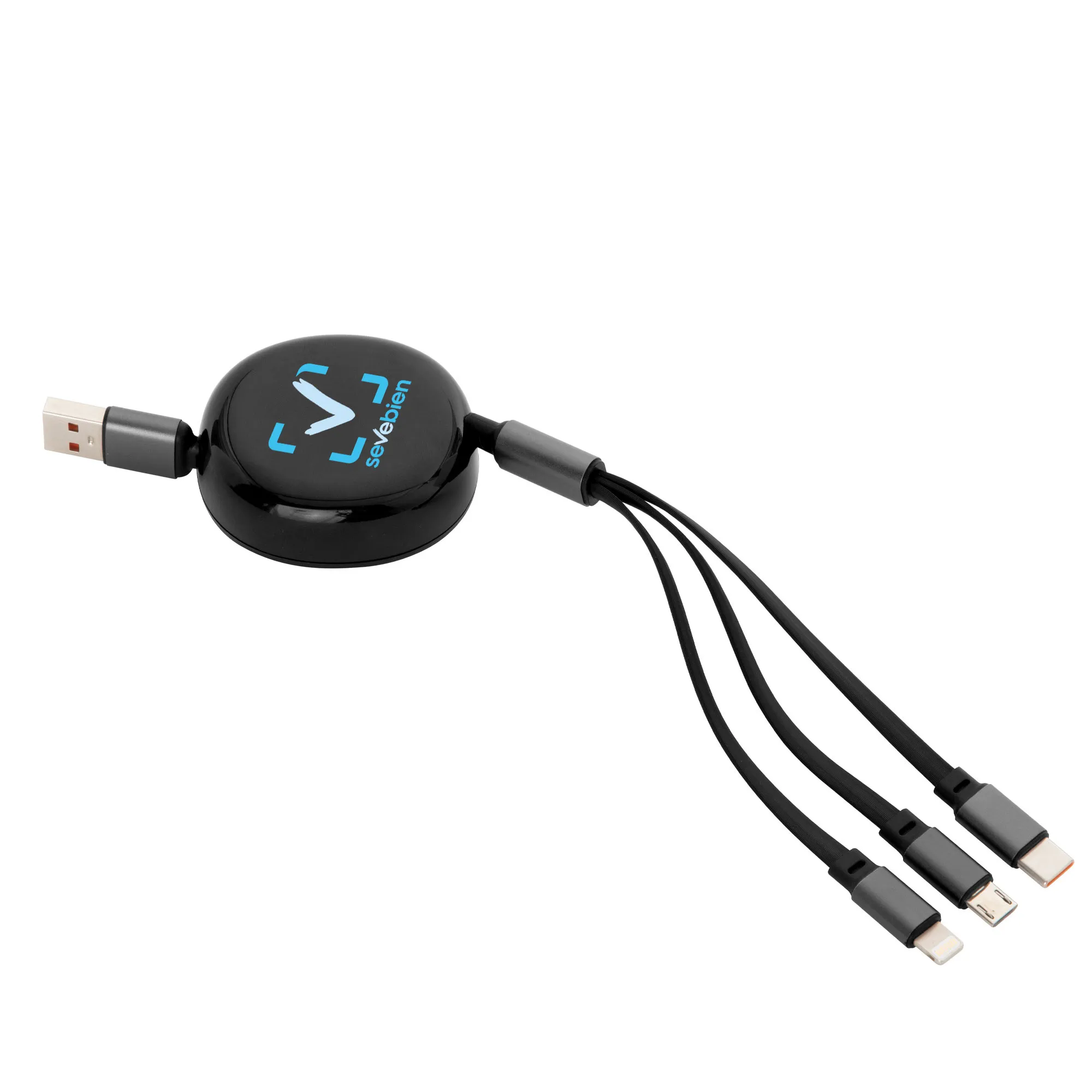 Cable retráctil de carga JACK — Producto de plástico — personalizado con impresión de marca corporativa
