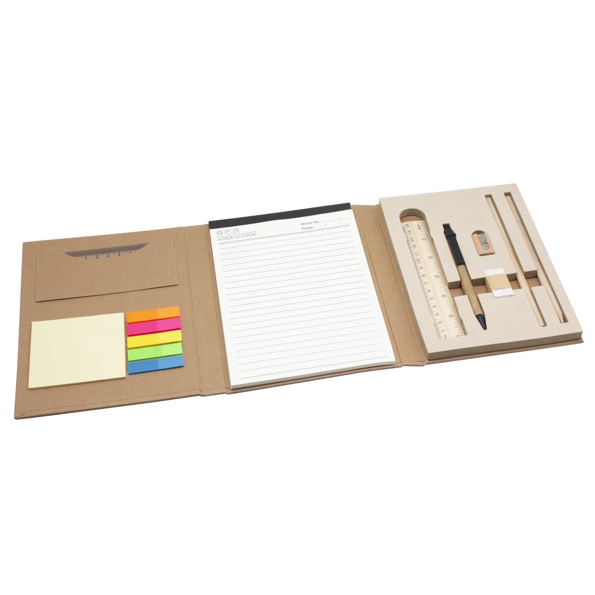 Cuaderno memo semanal WORKIT — vista lateral — para regalo empresarial con logo