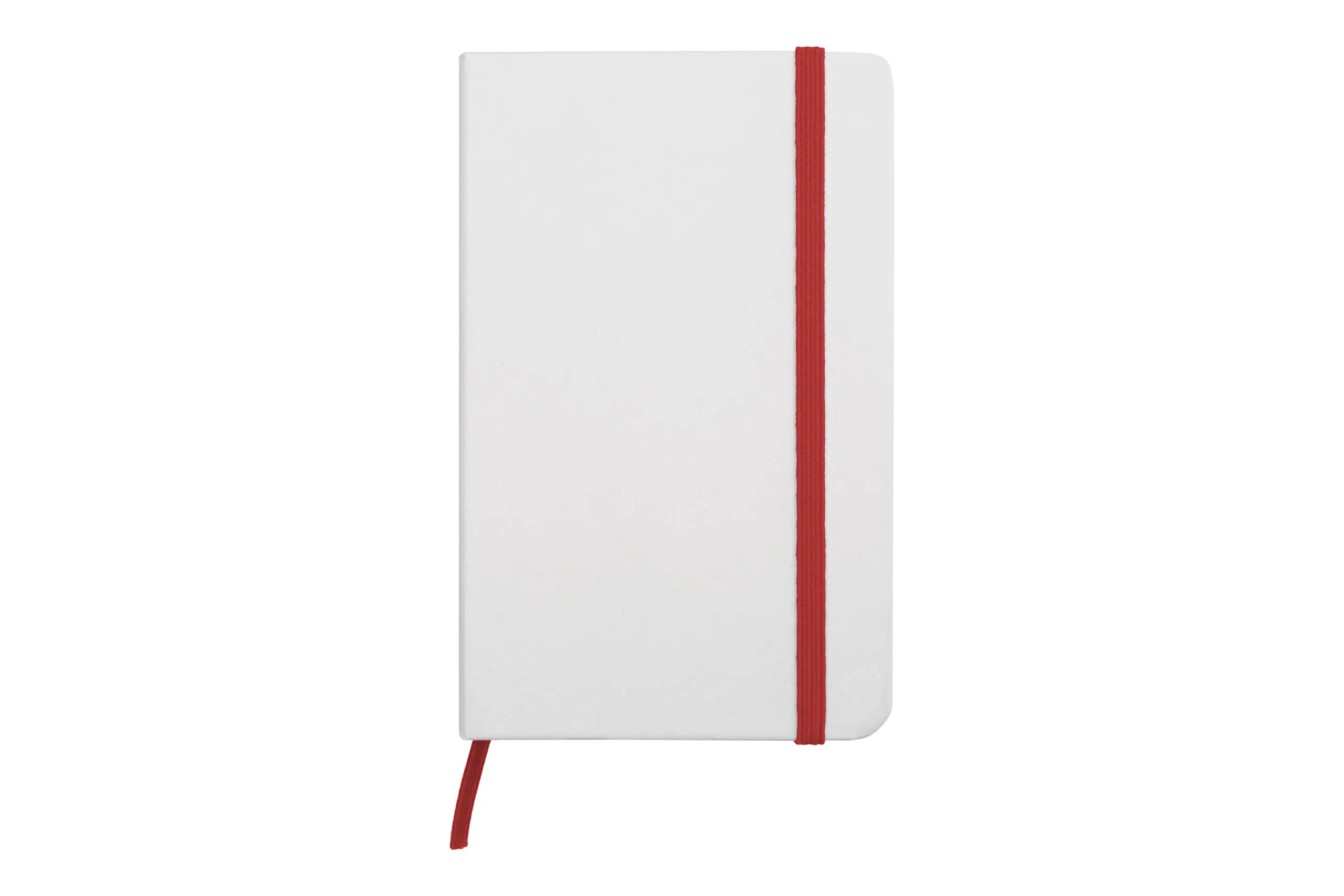 Libreta pequeña “White” — vista lateral — para regalo empresarial con logo