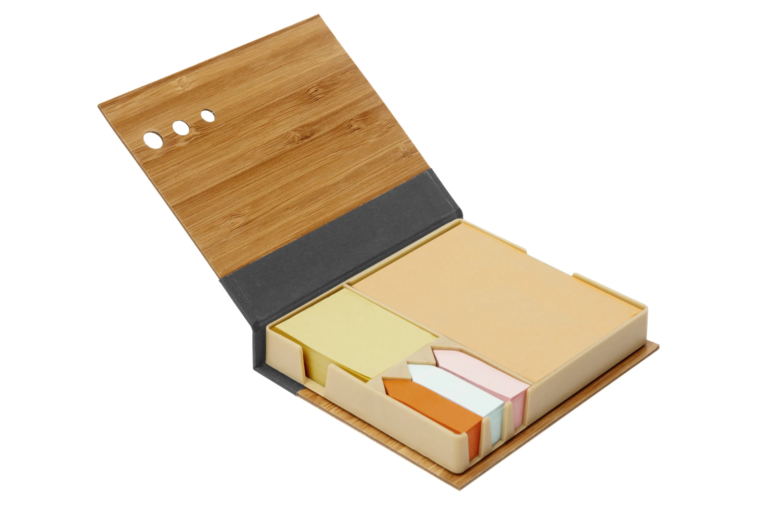 SET DE ESCRITORIO DE BAMBÚ LURO — de madera color de bambú — personalizado con impresión de marca corporativa