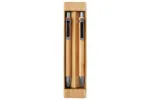 Set De Boligrafo Y Lapiz Mecanico De Bambu Nagano Duo — Bolígrafo de madera color de bambú — personalizado con impresión d...