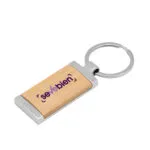 Llavero de bambú TAG — de madera color de bambú — personalizado con impresión de marca corporativa