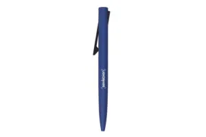 BOLÍGRAFO BREST TINTA AZUL — de plástico color azul — personalizado con impresión de marca corporativa