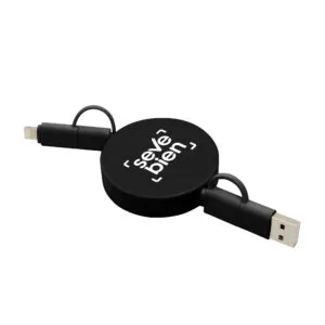 Cable retráctil de carga FASTER — Producto de plástico — personalizado con impresión de marca corporativa