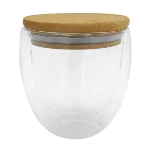 Taza doble vidrio ¨Colombia¨ — de vidrio — personalizada con impresión de marca corporativa