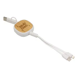 Cable retráctil de carga CONNY — Producto de plástico — personalizado con impresión de marca corporativa