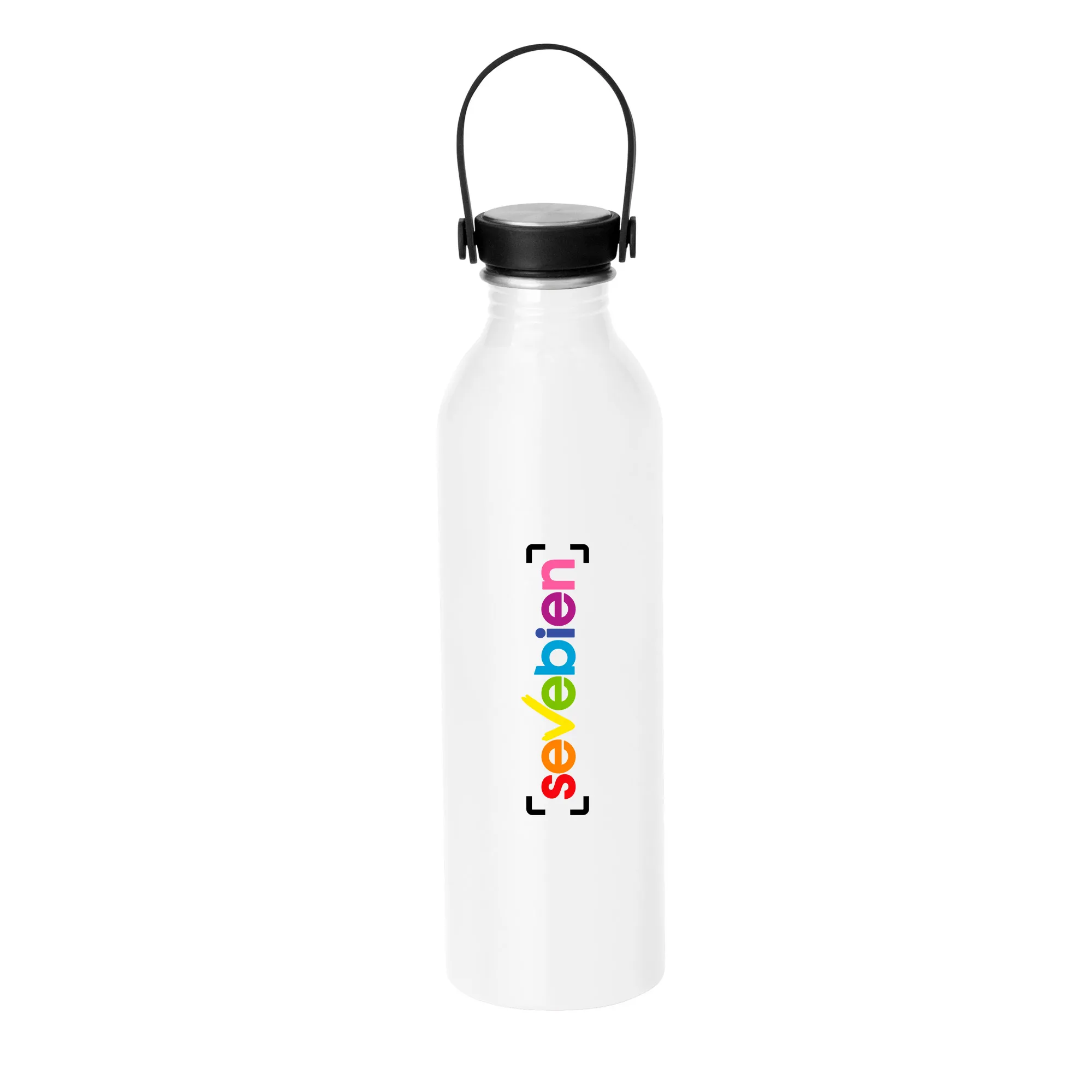 Botella SILLY — de acero inoxidable — personalizada con impresión de marca corporativa