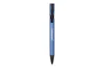 BOLÍGRAFO MULHOUSE TINTA AZUL — de plástico color azul — personalizado con impresión de marca corporativa