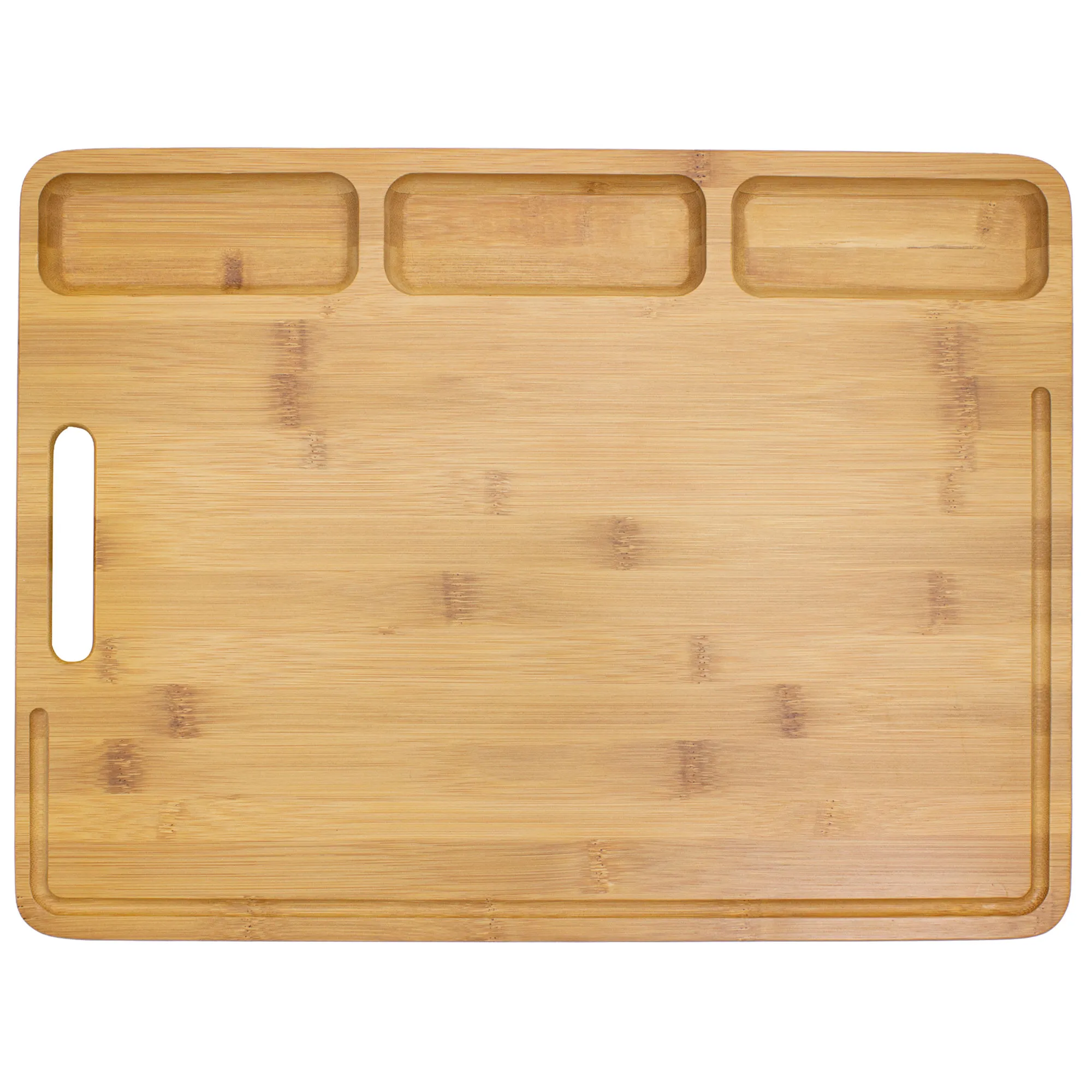 Tabla de corte BAMBOARD — vista lateral — para regalo empresarial con logo