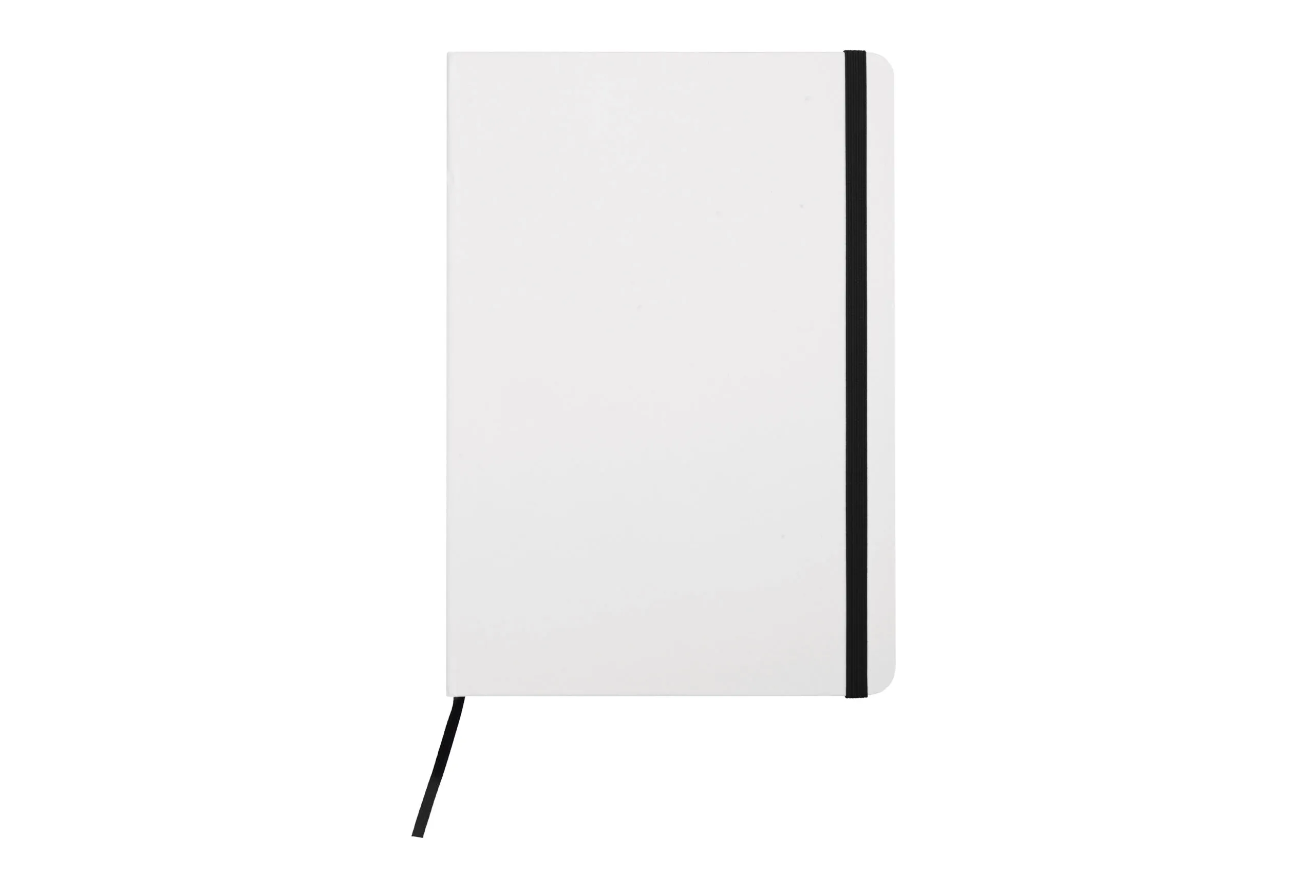Libreta mediana “White” — vista lateral — para regalo empresarial con logo