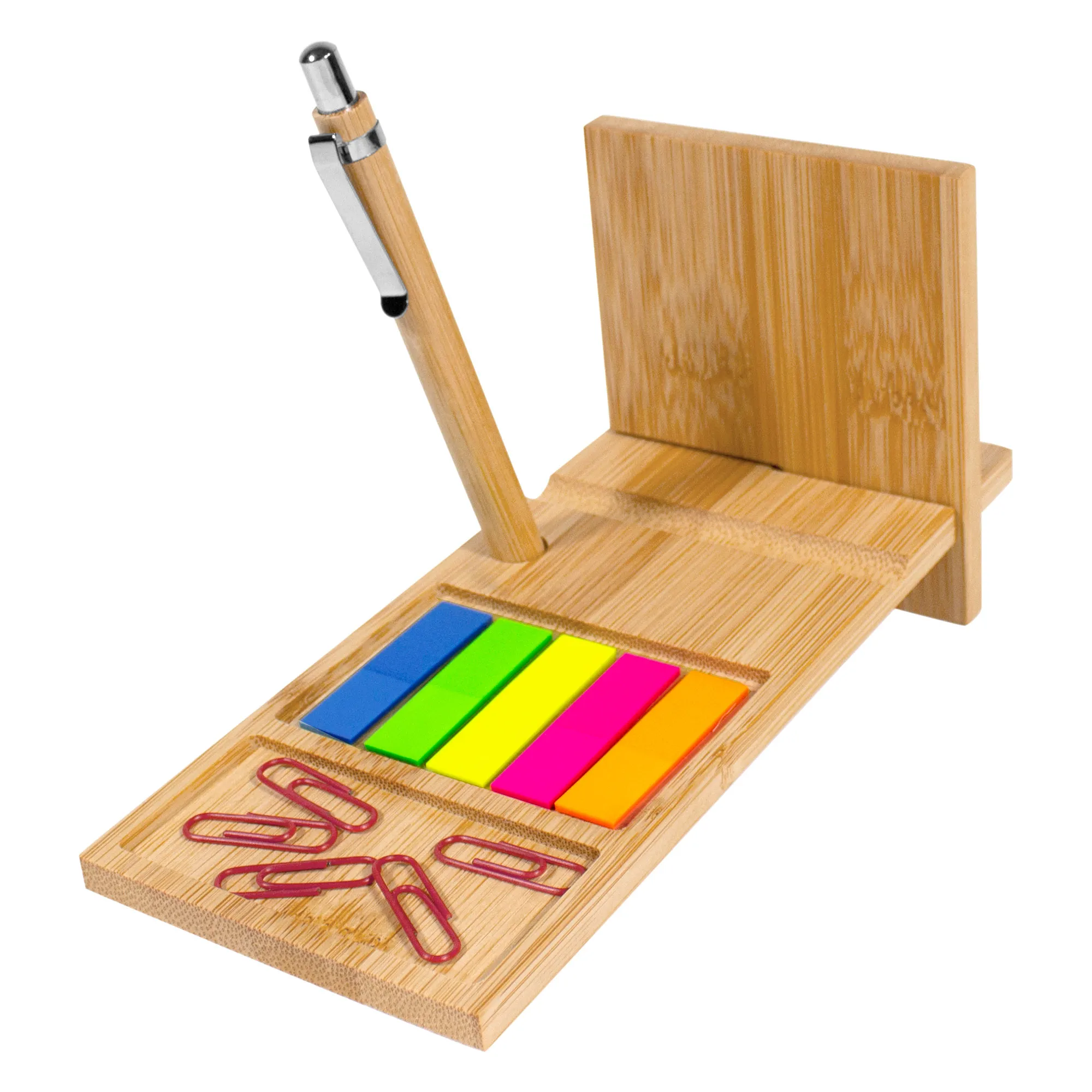 Organizador De Escritorio De Bambu Nagano Desk — Producto de madera color de bambú — personalizado con impresión de marca ...