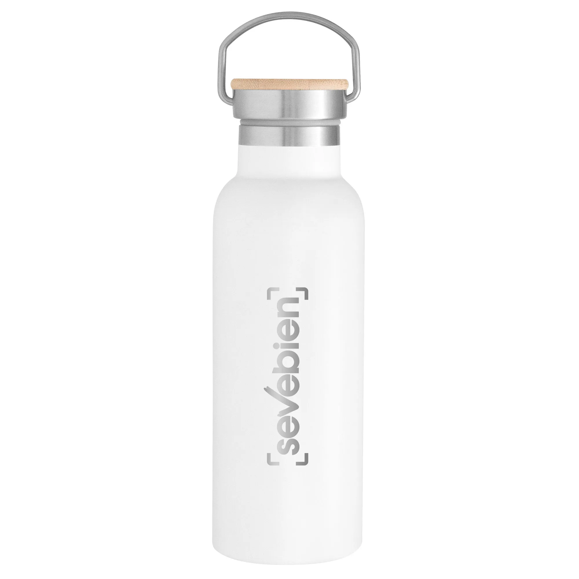 Botella térmica SASHA — de acero inoxidable — personalizada con impresión de marca corporativa