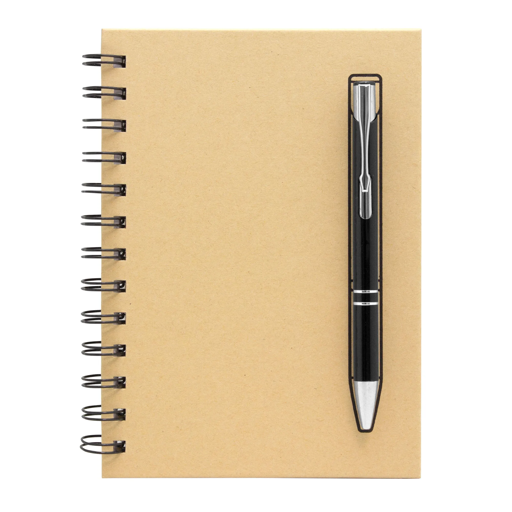 Set de libreta y bolígrafo MAGIC — vista lateral — para regalo empresarial con logo