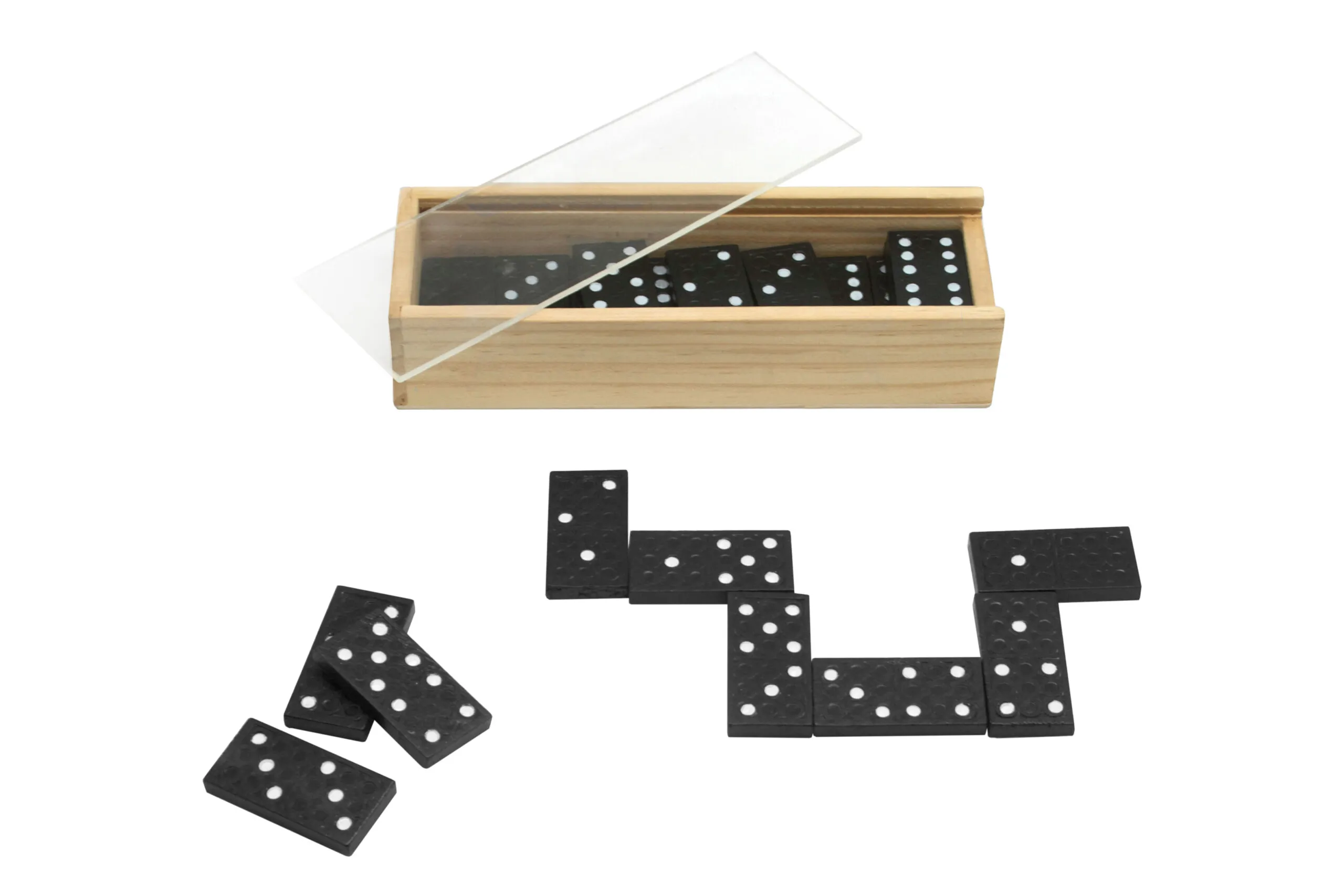 Juego de dominó — vista lateral — para regalo empresarial con logo