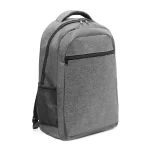 Dos mochilas corporativas grises sin logo, ideales para personalizar con la marca de tu empresa