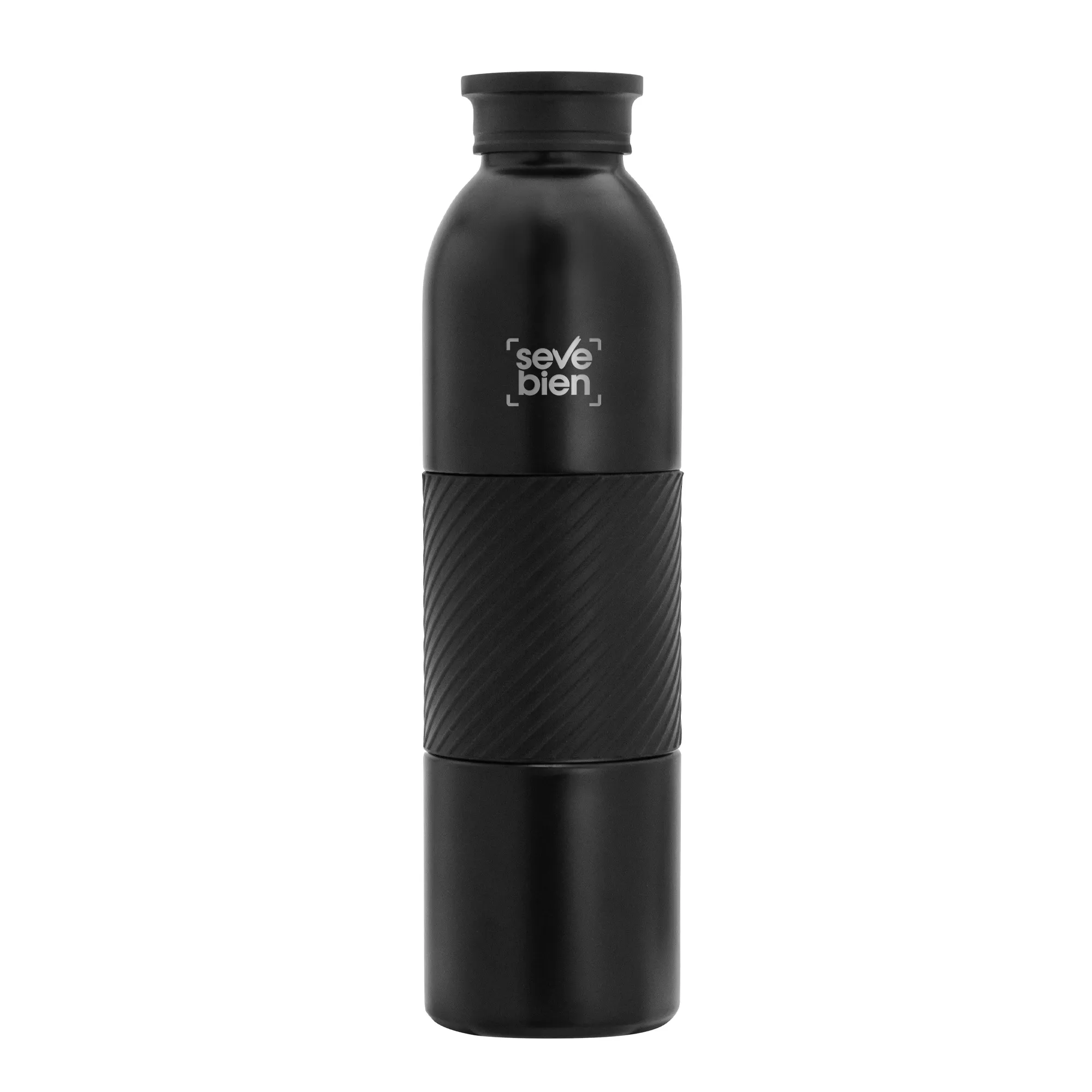 Botella térmica GRIP — de acero inoxidable — personalizada con impresión de marca corporativa