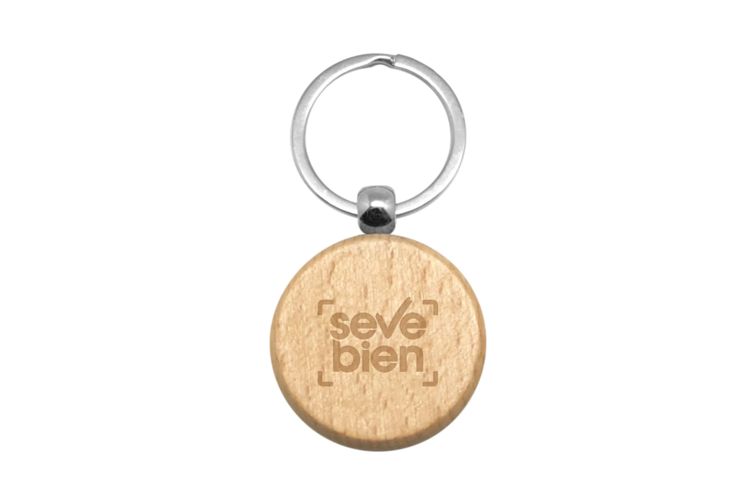 Llavero de Madera Rubí — de madera — personalizado con impresión de marca corporativa