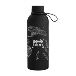 Botella térmica RUBBY — de acero inoxidable — personalizada con impresión de marca corporativa