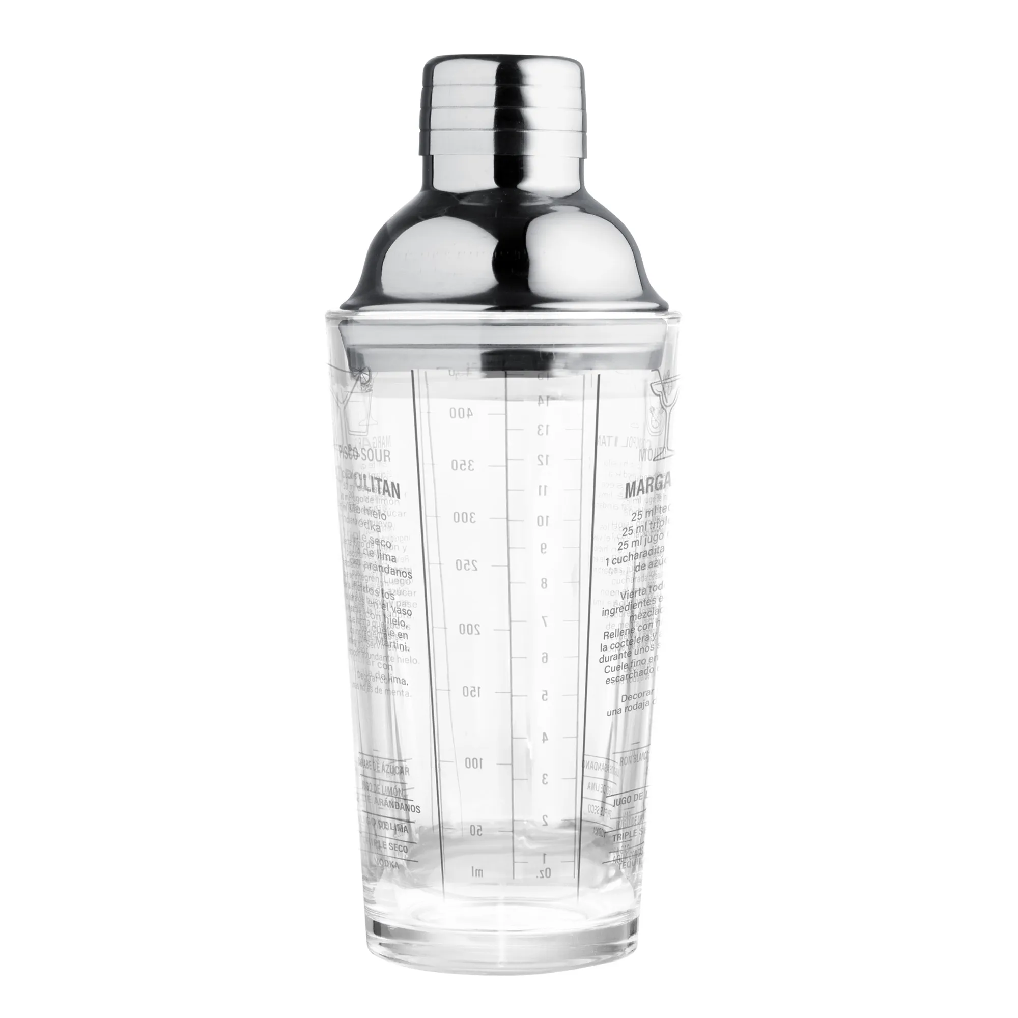 Coctelera de vidrio KOKOMO — vista lateral — para regalo empresarial con logo