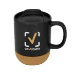 Taza MIKA — de cerámica — personalizada con impresión de marca corporativa