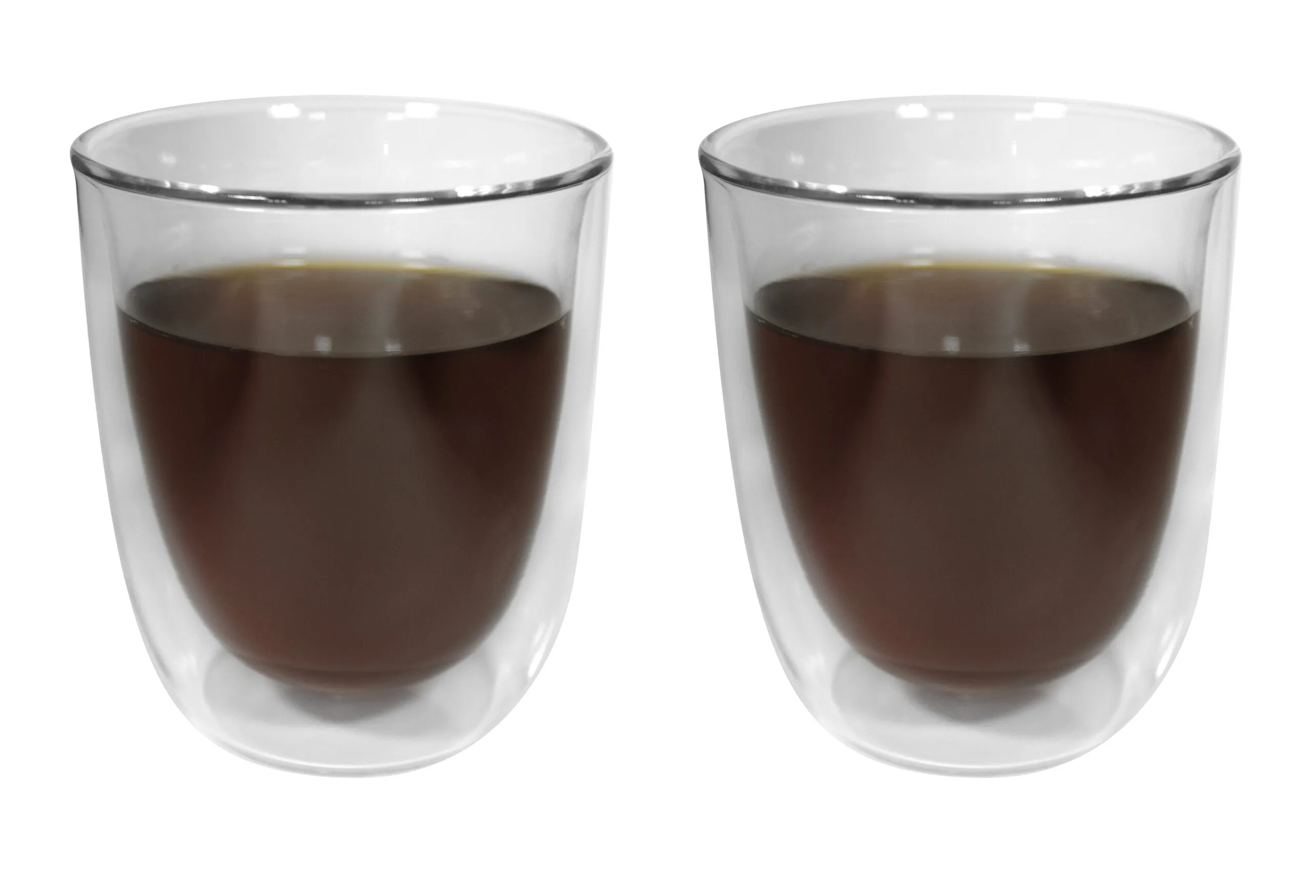 SET DE VASOS DE VIDRIO “DOUBLE” — vista lateral — para regalo empresarial con logo
