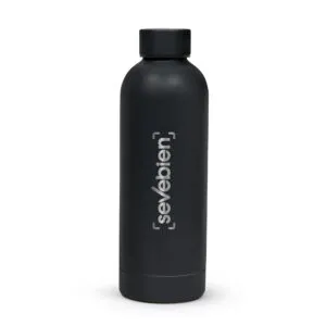 BOTELLA TÉRMICA INOX — de acero inoxidable — personalizada con impresión de marca corporativa