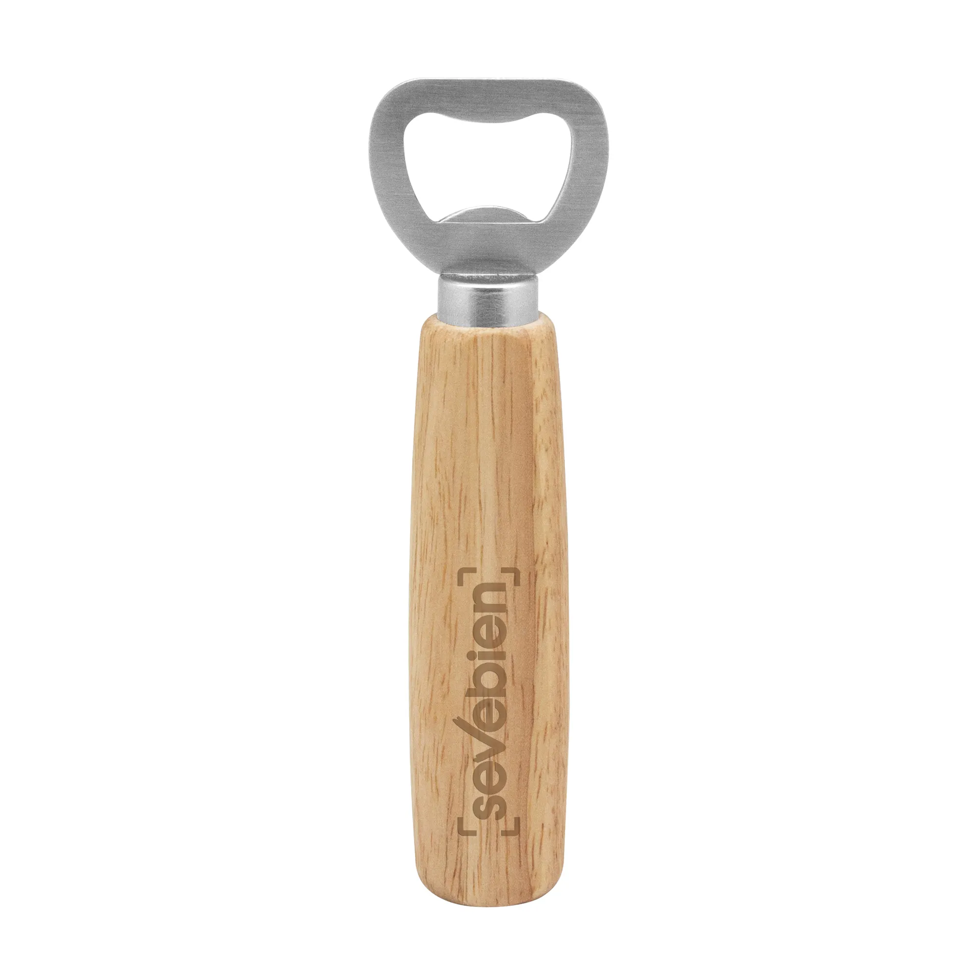 Abridor de botellas ENJOY — de acero inoxidable — personalizada con impresión de marca corporativa
