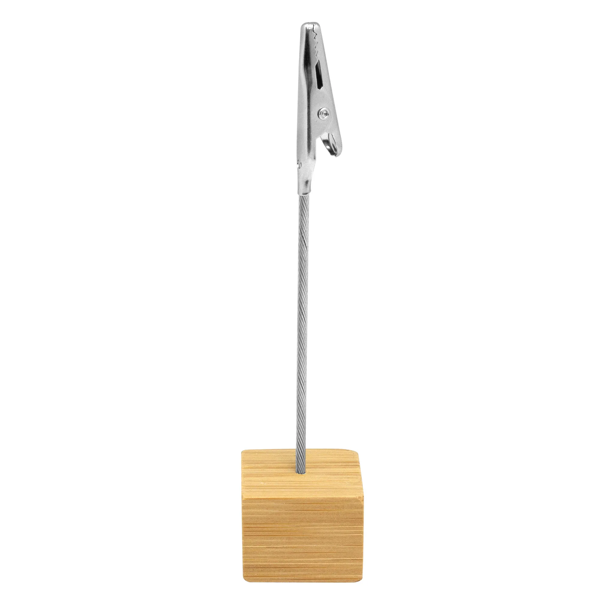 Memo clip de escritorio BAMBSTICK — vista lateral — para regalo empresarial con logo