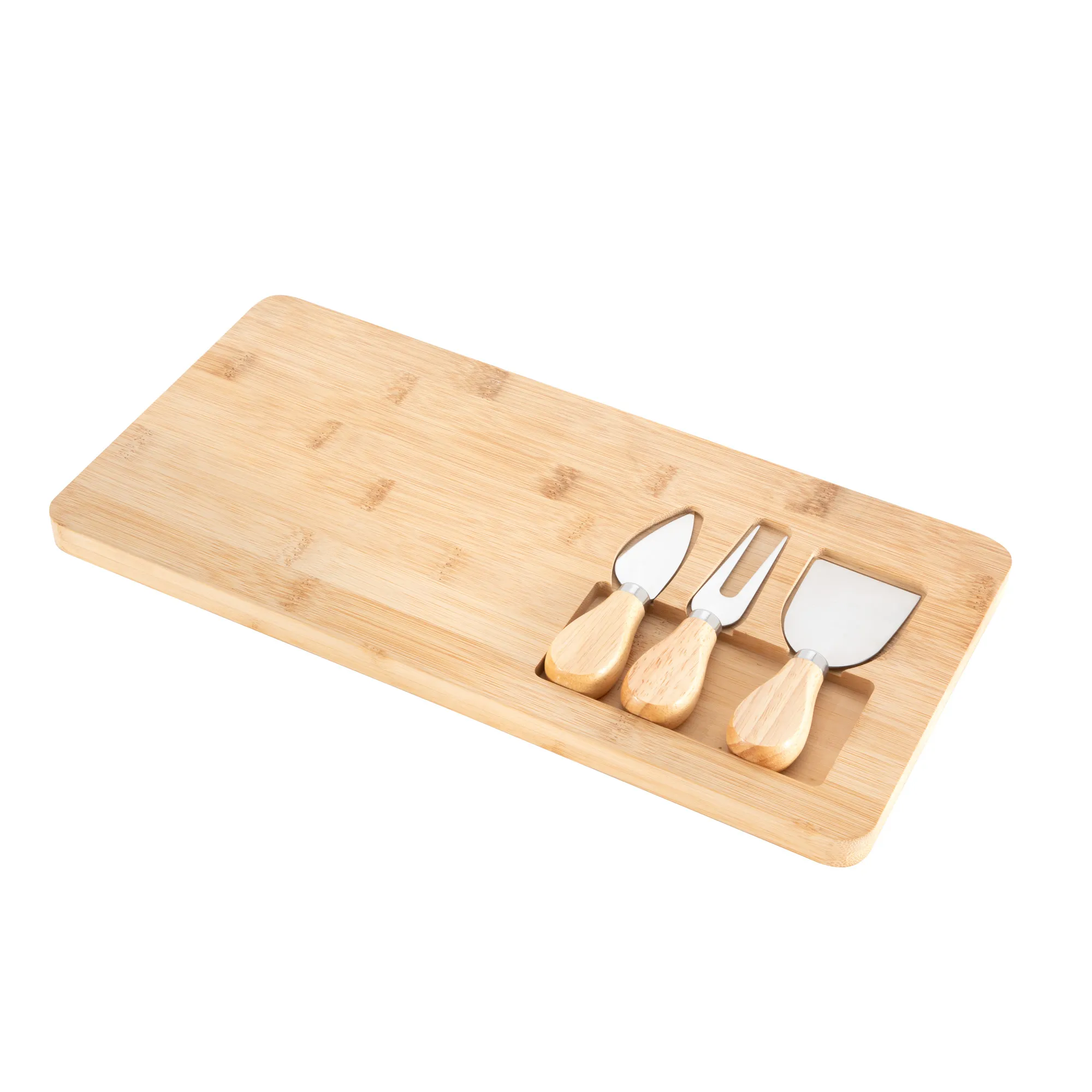 Tabla de quesos CHEDDAR — vista lateral — para regalo empresarial con logo