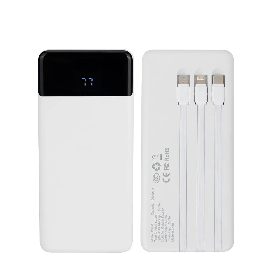 Power-Bank Deluxe 10.000 mAh — Producto de plástico — personalizado con impresión de marca corporativa