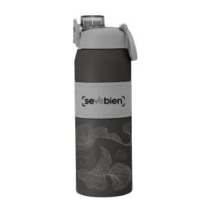 Botella térmica PUSH — de acero inoxidable — personalizada con impresión de marca corporativa