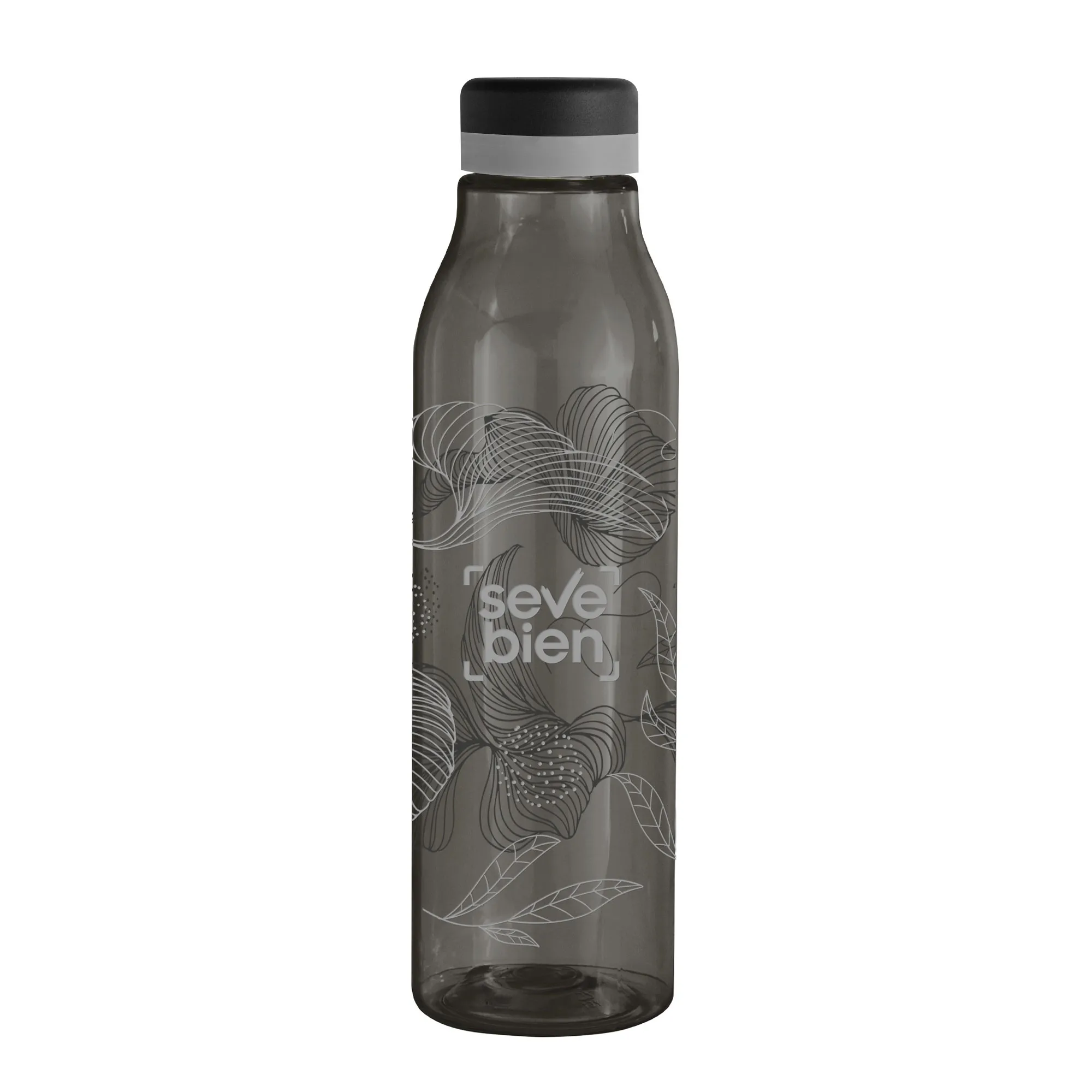 Botella ANDINA FULL BLACK — de acero inoxidable color negro — personalizada con impresión de marca corporativa