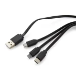 Cable 3 en 1 con organizador rectangular de Wheat Straw y tres puntas de conexión