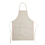 Delantal Jute — vista superior — con logo para obsequio corporativo