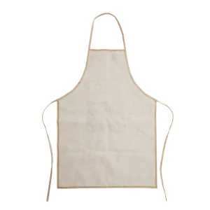Delantal Jute — vista superior — con logo para obsequio corporativo