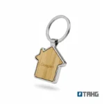 Llavero House — de acero inoxidable — personalizado con impresión de marca corporativa