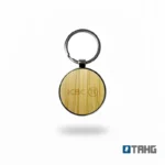 Llavero Round — de acero inoxidable — personalizado con impresión de marca corporativa