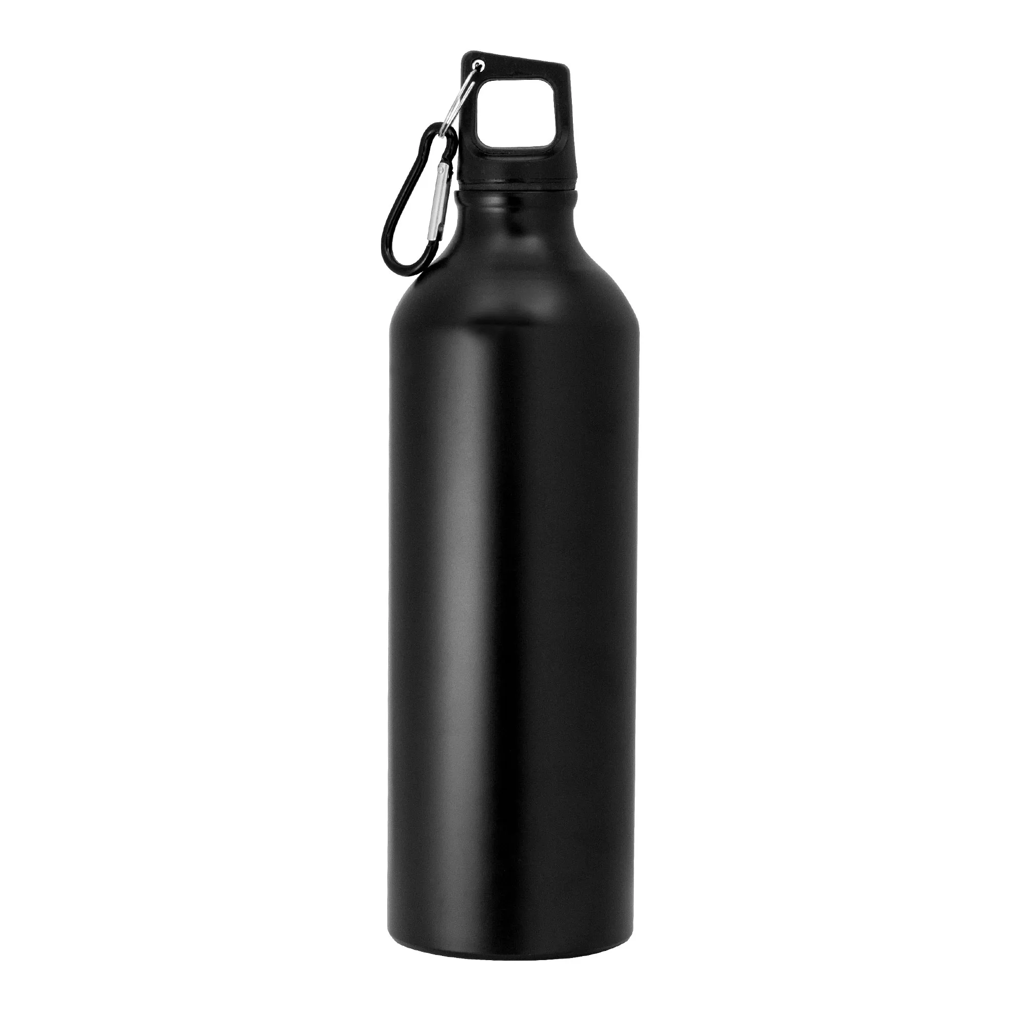 Botella preta — vista lateral — para regalo empresarial con logo